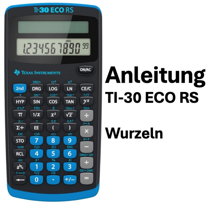 Taschenrechner TI-30 Eco RS Anleitung Wurzel