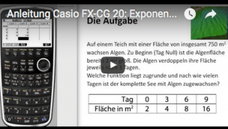 Casio FX-CG 20 exponentielle Regression